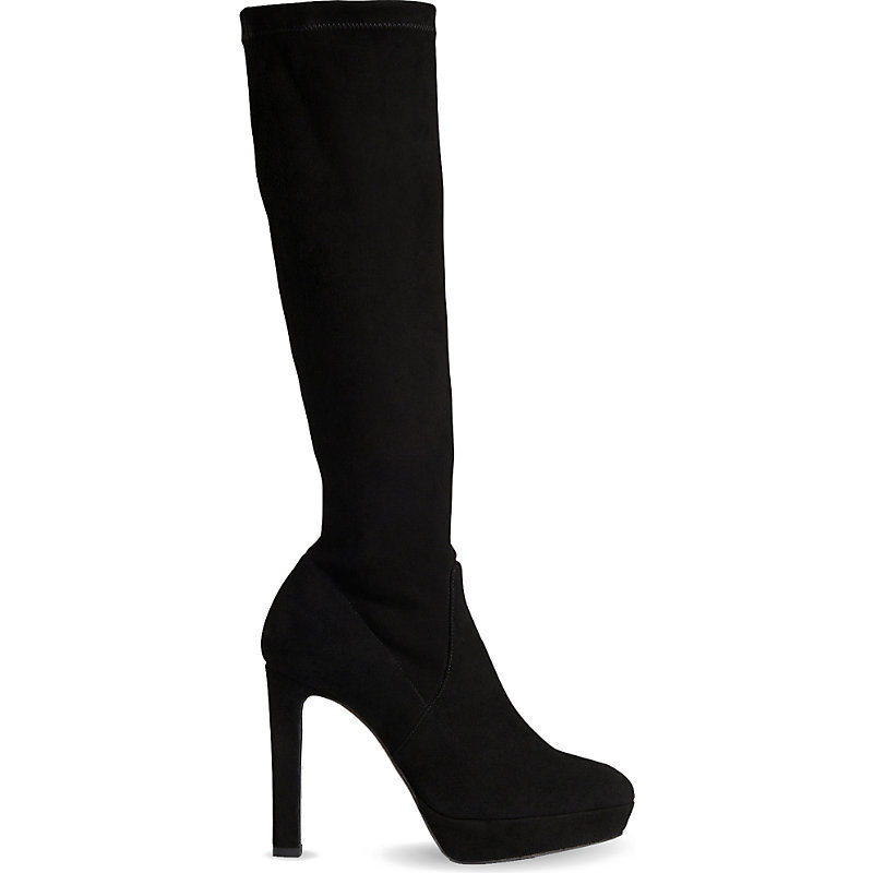 Ali Suede Knee High Boots, Women's, Eur 42/ 9 Uk Women, Bla Black - predominant colour: black; material: suede; heel: stiletto; toe: round toe; boot length: knee; style: standard; finish: plain; pattern: plain; heel height: very high; occasions: creative work; shoe detail: platform; season: a/w 2015