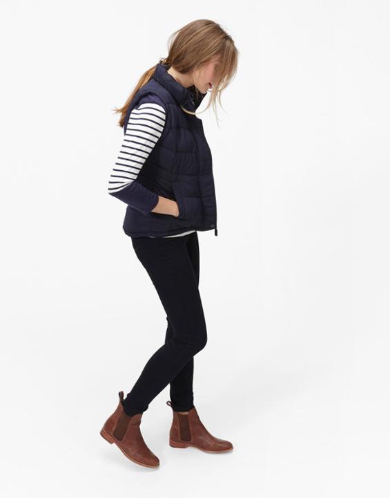 Eastleigh Padded Gilet Marine Navy - pattern: plain; sleeve style: sleeveless; style: gilet; collar: funnel; fit: slim fit; predominant colour: navy; occasions: casual; length: standard; sleeve length: sleeveless; texture group: technical outdoor fabrics; collar break: low/open; pattern type: fabric; season: a/w 2015