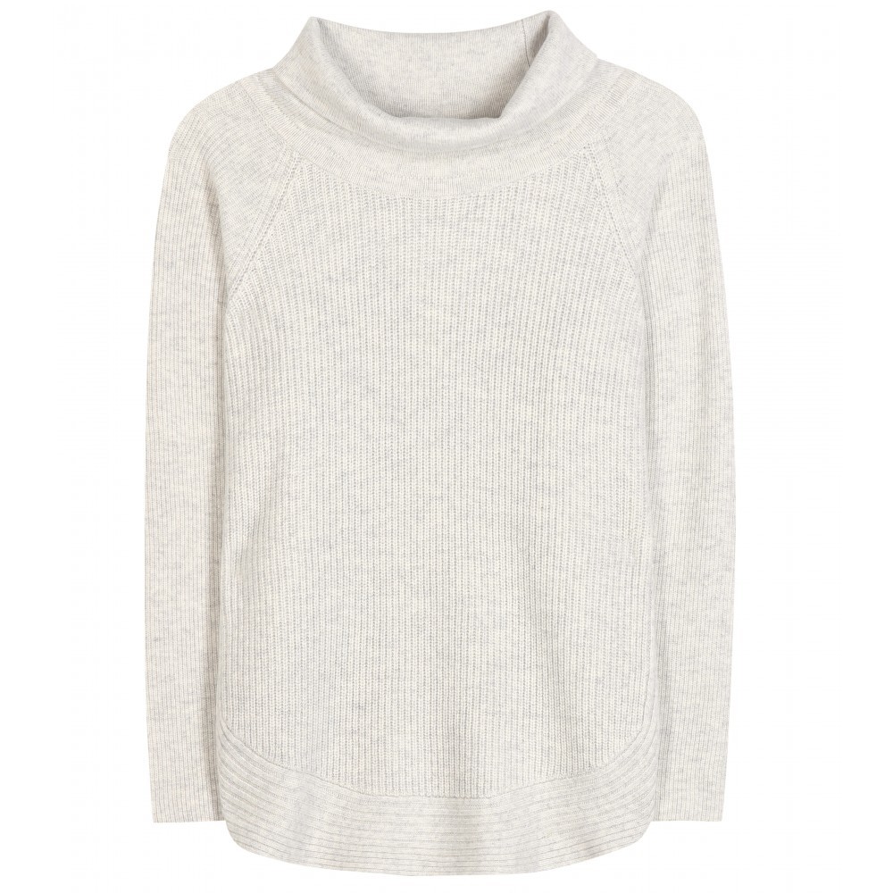 Wool And Cashmere Sweater - neckline: cowl/draped neck; pattern: plain; style: standard; predominant colour: ivory/cream; occasions: casual, creative work; length: standard; fibres: wool - mix; fit: standard fit; sleeve length: long sleeve; sleeve style: standard; texture group: knits/crochet; pattern type: knitted - fine stitch; season: a/w 2015