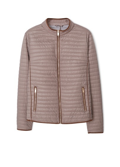 Side Zip Quilted Coat - pattern: plain; length: standard; collar: round collar/collarless; style: quilted; occasions: casual, creative work; fit: straight cut (boxy); hip detail: added detail/embellishment at hip; sleeve length: long sleeve; sleeve style: standard; collar break: high; pattern type: fabric; texture group: woven light midweight; predominant colour: dusky pink; embellishment: quilted; season: a/w 2015