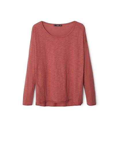 Essential Cotton T Shirt - neckline: round neck; pattern: plain; style: t-shirt; occasions: casual; length: standard; fibres: cotton - 100%; fit: body skimming; sleeve length: 3/4 length; sleeve style: standard; pattern type: fabric; texture group: jersey - stretchy/drapey; predominant colour: dusky pink; season: a/w 2015
