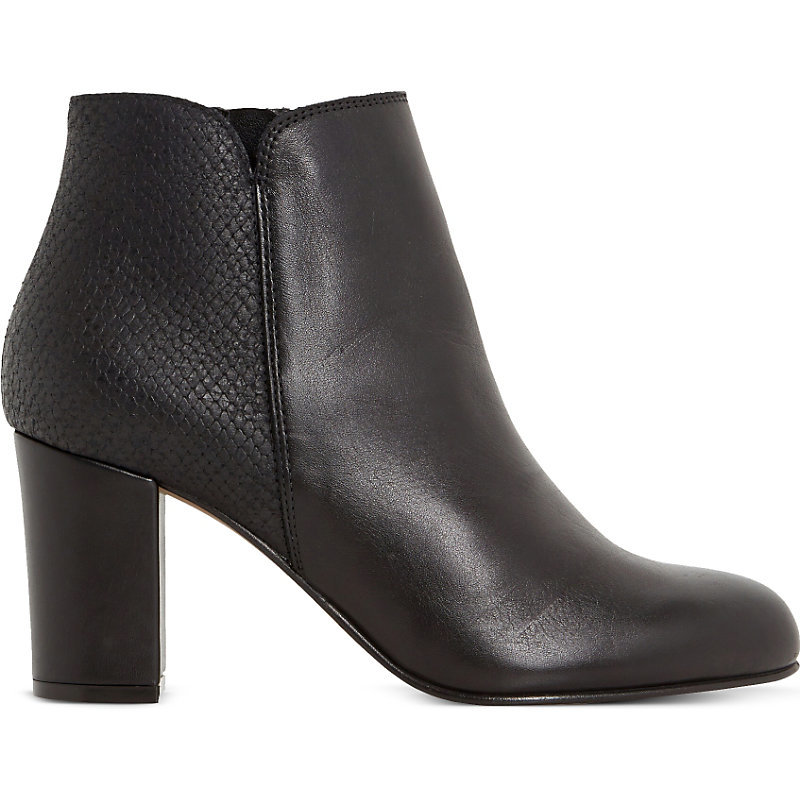 Palleton Leather Ankle Boot, Women's, Eur 40 / 7 Uk Women, Black Leather - predominant colour: black; occasions: casual, creative work; material: leather; heel height: high; heel: block; toe: round toe; boot length: ankle boot; style: standard; finish: plain; pattern: plain; season: a/w 2015