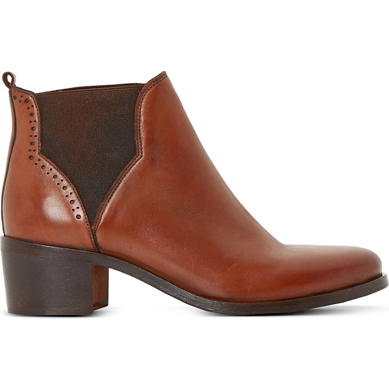 Parnell Leather Ankle Boots, Women's, Eur 36 / 3 Uk Women, Tan/Brown - predominant colour: tan; occasions: casual, creative work; material: leather; heel height: mid; embellishment: elasticated; heel: block; toe: round toe; boot length: ankle boot; style: standard; finish: plain; pattern: plain; season: a/w 2015