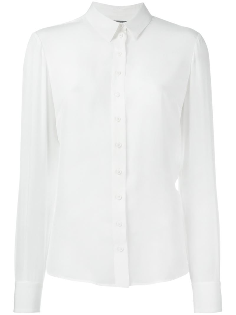 Pointed Collar Shirt, Women's, Nude/Neutrals - neckline: shirt collar/peter pan/zip with opening; pattern: plain; style: shirt; predominant colour: white; occasions: casual, work, creative work; length: standard; fibres: cotton - 100%; fit: body skimming; sleeve length: long sleeve; sleeve style: standard; texture group: cotton feel fabrics; pattern type: fabric; season: a/w 2015