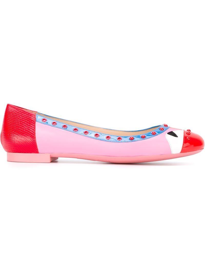 Bag Bugs Ballerinas, Women's - predominant colour: pink; secondary colour: true red; occasions: casual, creative work; material: leather; heel height: flat; toe: round toe; style: ballerinas / pumps; finish: plain; pattern: colourblock; season: a/w 2015