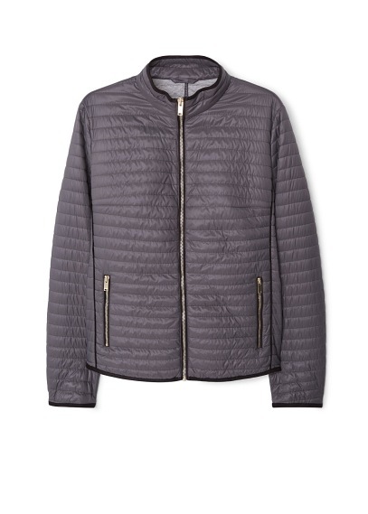 Side Zip Quilted Coat - pattern: plain; length: standard; collar: round collar/collarless; predominant colour: mid grey; occasions: casual; fit: straight cut (boxy); fibres: polyester/polyamide - 100%; sleeve length: long sleeve; sleeve style: standard; collar break: high; pattern type: fabric; texture group: woven bulky/heavy; style: puffa; embellishment: quilted; season: a/w 2015