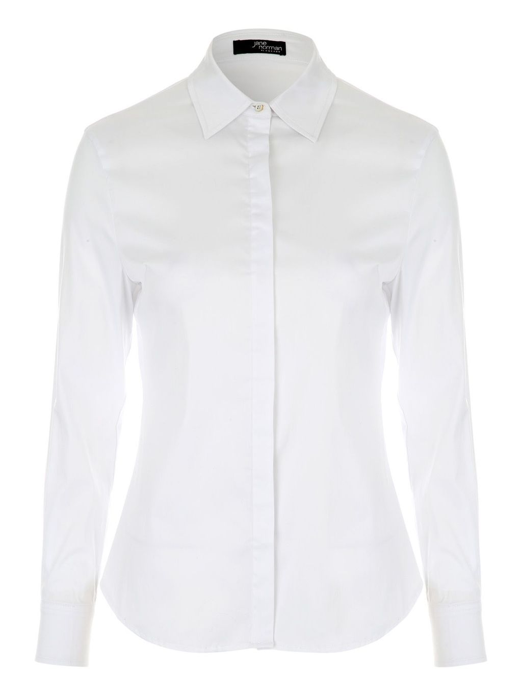 Long Sleeve Essential Shirt, White - neckline: shirt collar/peter pan/zip with opening; pattern: plain; style: shirt; predominant colour: white; occasions: work, creative work; length: standard; fibres: cotton - mix; fit: tailored/fitted; sleeve length: long sleeve; sleeve style: standard; texture group: cotton feel fabrics; pattern type: fabric; season: a/w 2015