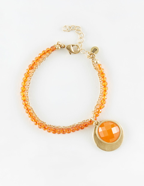Pretty Bead Bracelet Gold/Bright Orange Women Boden, Gold/Bright Orange - predominant colour: bright orange; occasions: casual, creative work; size: standard; material: chain/metal; finish: plain; embellishment: beading; season: a/w 2015; style: bead