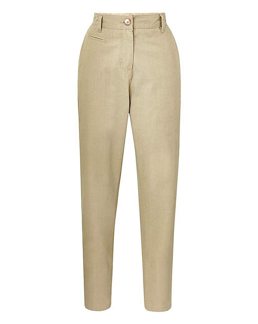 Ankle Grazer Chino Trousers Regular - length: standard; pattern: plain; waist: high rise; predominant colour: stone; occasions: casual; style: chino; fibres: cotton - 100%; waist detail: narrow waistband; texture group: cotton feel fabrics; fit: tapered; pattern type: fabric; season: a/w 2015