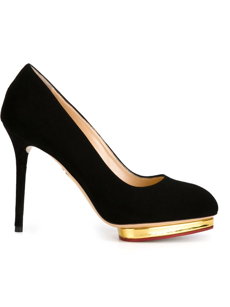 'dotty 110' Pumps, Women's, Size: 39, Black - secondary colour: gold; predominant colour: black; occasions: evening, occasion; material: suede; heel: stiletto; toe: round toe; style: courts; finish: plain; pattern: plain; heel height: very high; shoe detail: platform; season: a/w 2015