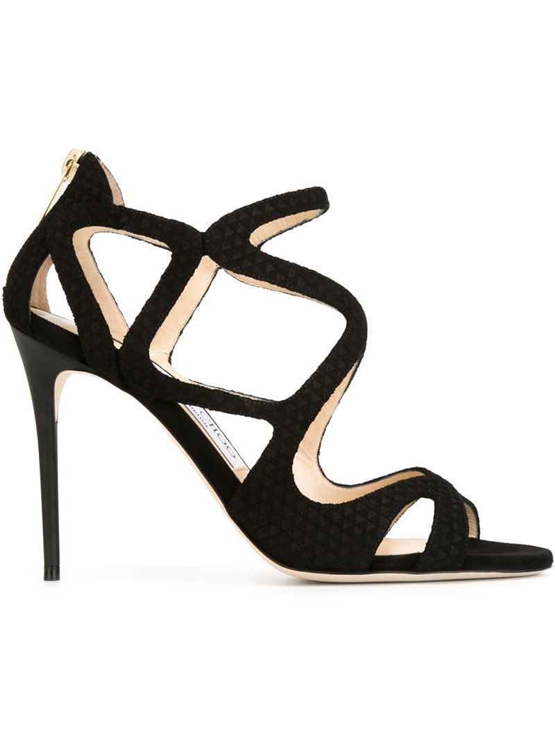 'leslie 100' Sandals, Women's, Size: 37, Black - predominant colour: black; occasions: evening, occasion; material: suede; ankle detail: ankle strap; heel: stiletto; toe: open toe/peeptoe; style: strappy; finish: plain; pattern: plain; heel height: very high; season: a/w 2015