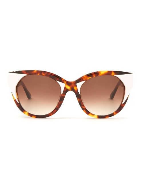 Aristocracy Cat Eye Frame Sunglasses - predominant colour: chocolate brown; occasions: casual; style: cateye; size: large; material: plastic/rubber; pattern: animal print; finish: plain; season: a/w 2015