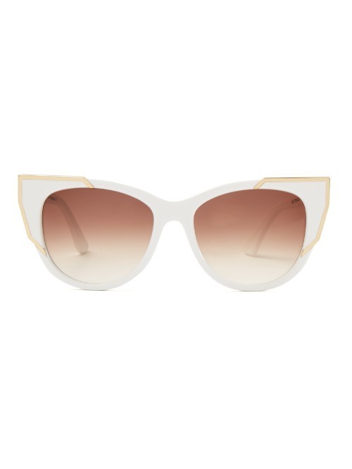 Butterscotchy Cat Eye Frame Sunglasses - predominant colour: white; secondary colour: gold; occasions: casual, holiday; style: cateye; size: standard; material: plastic/rubber; pattern: plain; finish: plain; season: a/w 2015