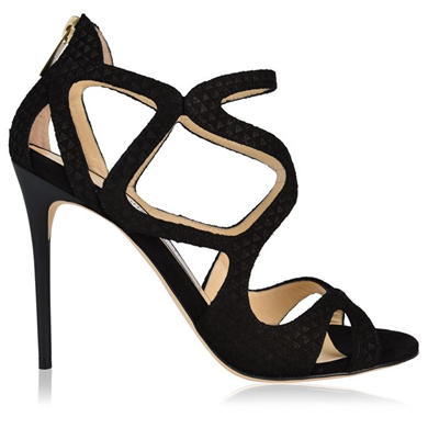 Leslie Strappy Heels - predominant colour: black; occasions: evening, occasion; material: suede; heel: stiletto; toe: open toe/peeptoe; style: strappy; finish: plain; pattern: plain; heel height: very high; season: a/w 2015