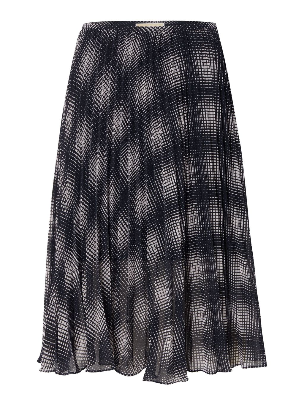Mystic Print Pleated Skirt, Navy - length: below the knee; pattern: checked/gingham; fit: body skimming; style: pleated; waist: mid/regular rise; predominant colour: navy; fibres: polyester/polyamide - 100%; occasions: occasion, creative work; hip detail: soft pleats at hip/draping at hip/flared at hip; waist detail: narrow waistband; texture group: sheer fabrics/chiffon/organza etc.; pattern type: fabric; pattern size: big & busy (bottom); season: a/w 2015