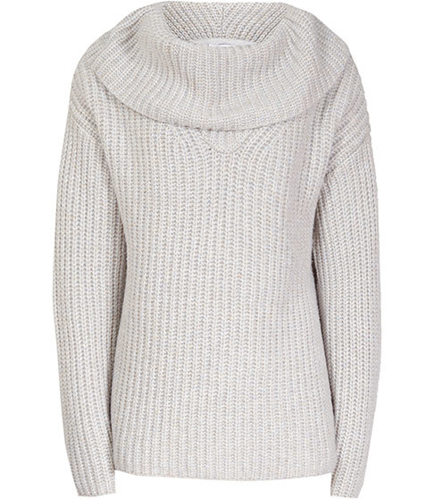 Langley Chunky Roll Neck Jumper - pattern: plain; neckline: roll neck; style: standard; predominant colour: light grey; occasions: casual; length: standard; fibres: wool - mix; fit: loose; sleeve length: long sleeve; sleeve style: standard; texture group: knits/crochet; pattern type: fabric; season: a/w 2015
