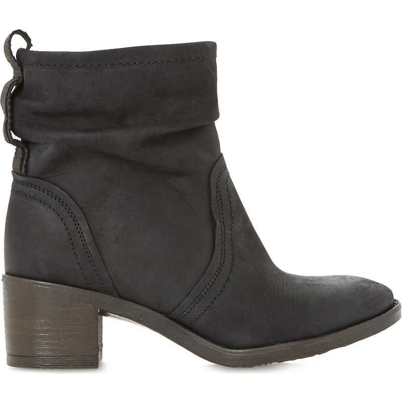 Polizzi Leather Ankle Boots, Women's, Eur 38 / 5 Uk Women, Black Leather - predominant colour: charcoal; occasions: casual, creative work; material: leather; heel height: mid; heel: block; toe: round toe; boot length: ankle boot; style: standard; finish: plain; pattern: plain; season: a/w 2015