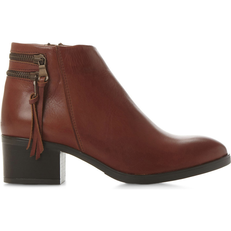 Pipinn Leather Ankle Boots, Women's, Eur 40 / 7 Uk Women, Tan/Brown - predominant colour: chocolate brown; occasions: casual, creative work; material: leather; heel height: mid; heel: block; toe: round toe; boot length: ankle boot; style: standard; finish: plain; pattern: plain; season: a/w 2015