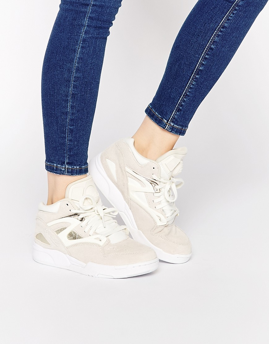 Pump Omni Lite Premium Trainers Chalk - predominant colour: ivory/cream; occasions: casual; material: leather; heel height: flat; toe: round toe; style: trainers; finish: plain; pattern: plain; shoe detail: moulded soul; season: a/w 2015