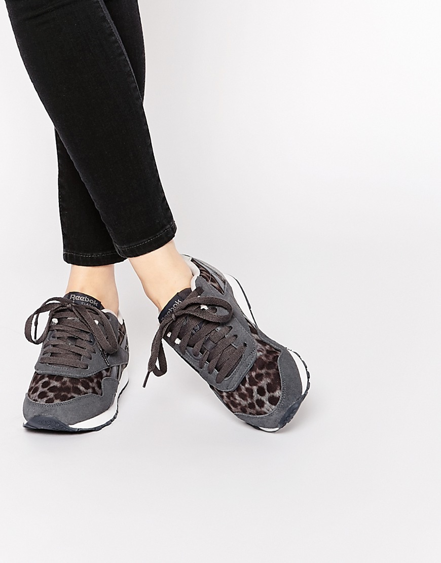 Classic Nylon Wild Grey Trainers Multi - predominant colour: charcoal; secondary colour: black; occasions: casual; material: fabric; heel height: flat; toe: round toe; style: trainers; finish: plain; pattern: patterned/print; season: a/w 2015