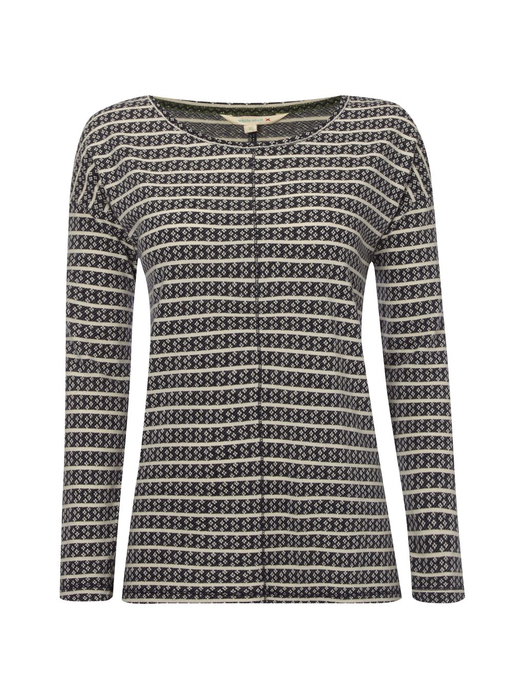 Tilda Jersey T Shirt, Navy - neckline: round neck; pattern: horizontal stripes; secondary colour: ivory/cream; predominant colour: navy; occasions: casual; length: standard; style: top; fibres: cotton - mix; fit: body skimming; sleeve length: long sleeve; sleeve style: standard; pattern type: fabric; pattern size: standard; texture group: jersey - stretchy/drapey; multicoloured: multicoloured; season: a/w 2015