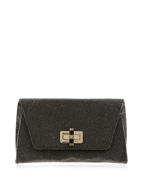 440 Gallery Uptown Clutch - secondary colour: gold; predominant colour: black; occasions: evening, occasion; type of pattern: standard; style: clutch; length: hand carry; size: standard; material: leather; pattern: plain; finish: plain; embellishment: chain/metal; season: a/w 2015