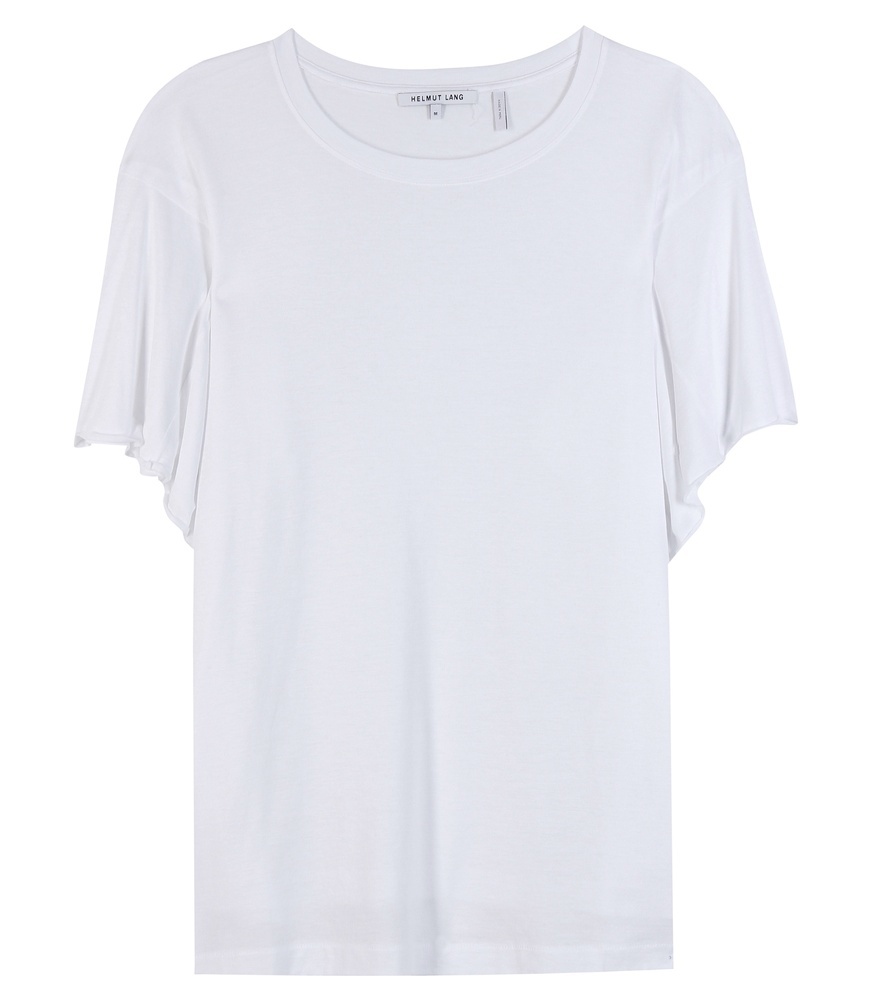 Cotton Blend T Shirt - neckline: round neck; pattern: plain; style: t-shirt; predominant colour: white; occasions: casual; length: standard; fibres: cotton - mix; fit: body skimming; sleeve length: short sleeve; sleeve style: standard; pattern type: fabric; texture group: jersey - stretchy/drapey; season: a/w 2015