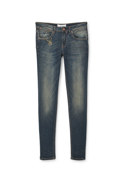 Skinny Push Up Uptown Jeans - style: skinny leg; length: standard; pattern: plain; waist: low rise; pocket detail: traditional 5 pocket; predominant colour: denim; occasions: casual; fibres: cotton - stretch; jeans detail: washed/faded; texture group: denim; pattern type: fabric; season: a/w 2015
