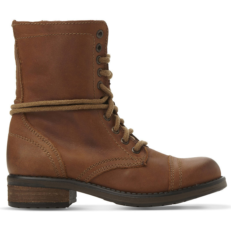 Troopa 2.0 Leather Ankle Boots, Women's, Eur 37 / 4 Uk Women, Tan/Brown - predominant colour: tan; occasions: casual; material: leather; heel height: flat; heel: block; toe: round toe; boot length: ankle boot; style: hiking; finish: plain; pattern: plain; season: a/w 2015