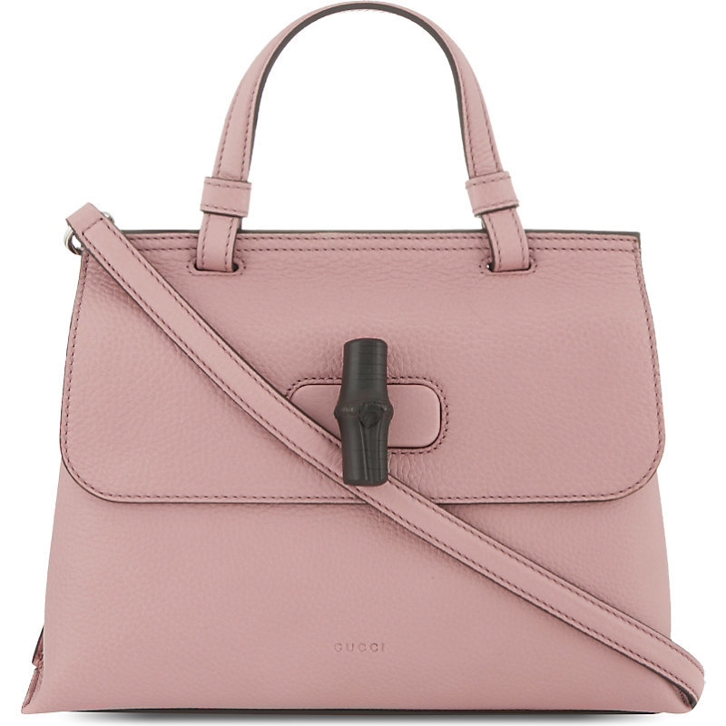 Bamboo Daily Leather Satchel, Women's, Carmine Rose - predominant colour: pink; occasions: work, creative work; type of pattern: standard; style: grab bag; length: handle; size: standard; material: leather; pattern: plain; finish: plain; season: a/w 2015