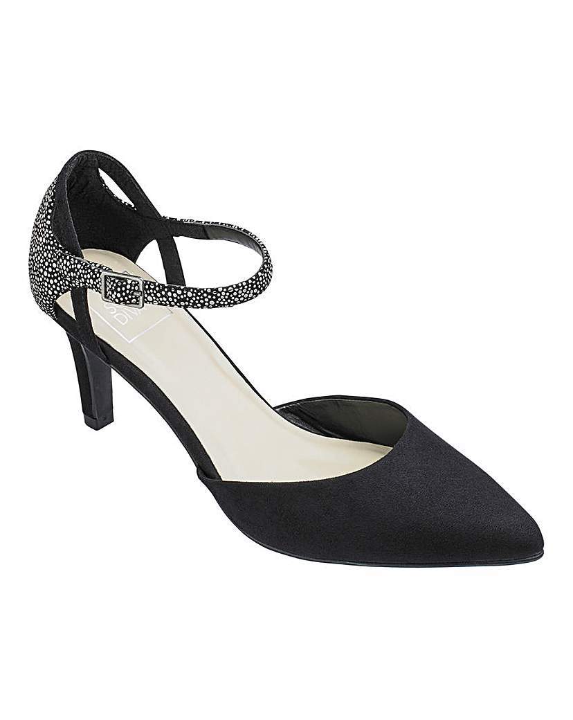 Sole Diva Court Shoes Eee Fit - predominant colour: black; occasions: evening, work, occasion; heel height: high; ankle detail: ankle strap; heel: stiletto; toe: pointed toe; style: courts; finish: plain; pattern: plain; material: faux suede; season: a/w 2015; wardrobe: investment