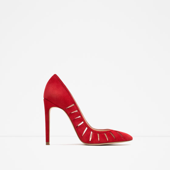 High Heel Leather Shoes - predominant colour: true red; occasions: evening, occasion; heel: stiletto; toe: pointed toe; style: courts; finish: plain; pattern: plain; heel height: very high; material: faux suede; season: s/s 2016; wardrobe: event