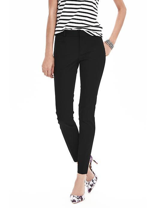 Sloan Fit Slim Ankle Pant Black - pattern: plain; waist: mid/regular rise; predominant colour: black; occasions: evening, creative work; length: ankle length; fibres: polyester/polyamide - 100%; texture group: crepes; fit: slim leg; pattern type: fabric; style: standard; season: s/s 2016; wardrobe: basic