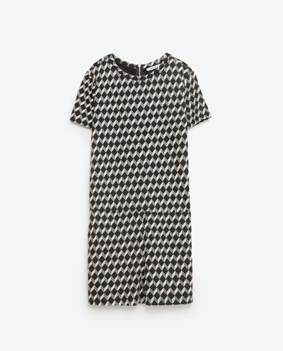 Jacquard Jumpsuit - length: standard; secondary colour: white; predominant colour: black; occasions: casual; fit: body skimming; fibres: polyester/polyamide - stretch; neckline: crew; sleeve length: short sleeve; sleeve style: standard; style: jumpsuit; pattern type: fabric; pattern: patterned/print; texture group: brocade/jacquard; multicoloured: multicoloured; season: s/s 2016; wardrobe: highlight