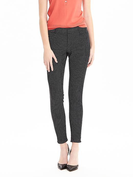 Sloan Fit Dash Print Slim Ankle Pant Navy Combo - waist: mid/regular rise; predominant colour: charcoal; occasions: work, creative work; length: ankle length; fibres: cotton - mix; fit: slim leg; pattern type: fabric; pattern: patterned/print; texture group: other - light to midweight; style: standard; pattern size: standard (bottom); season: s/s 2016; wardrobe: highlight