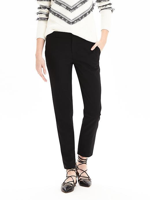 Avery Fit Black Lightweight Wool Crop Black - length: standard; pattern: plain; waist: mid/regular rise; predominant colour: black; occasions: casual, creative work; fibres: wool - stretch; fit: slim leg; pattern type: fabric; texture group: woven light midweight; style: standard; season: s/s 2016; wardrobe: basic