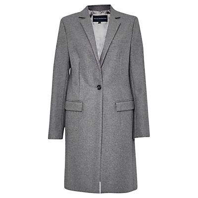 Melton Coat - pattern: plain; style: single breasted; length: on the knee; collar: standard lapel/rever collar; predominant colour: charcoal; occasions: casual, work, creative work; fit: tailored/fitted; fibres: wool - mix; hip detail: subtle/flattering hip detail; sleeve length: long sleeve; sleeve style: standard; collar break: medium; pattern type: fabric; texture group: woven bulky/heavy; season: a/w 2015; wardrobe: basic