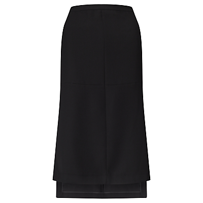Side Split Skirt, Black - length: calf length; pattern: plain; fit: loose/voluminous; waist: high rise; predominant colour: black; style: a-line; fibres: polyester/polyamide - 100%; pattern type: fabric; texture group: other - light to midweight; occasions: creative work; season: s/s 2016; wardrobe: basic