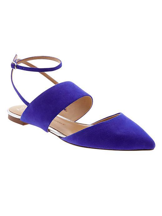 Abilene Ankle Strap Flat Neon Cobalt - predominant colour: royal blue; occasions: casual, creative work; material: suede; heel height: flat; ankle detail: ankle strap; toe: pointed toe; style: ballerinas / pumps; finish: plain; pattern: plain; season: s/s 2016; wardrobe: highlight