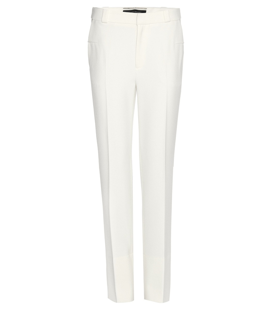 Lacerta Stretch Crêpe Trousers - length: standard; pattern: plain; hip detail: draws attention to hips; waist: mid/regular rise; predominant colour: white; fibres: polyester/polyamide - stretch; occasions: occasion; texture group: crepes; fit: straight leg; pattern type: fabric; style: standard; season: s/s 2016; wardrobe: event