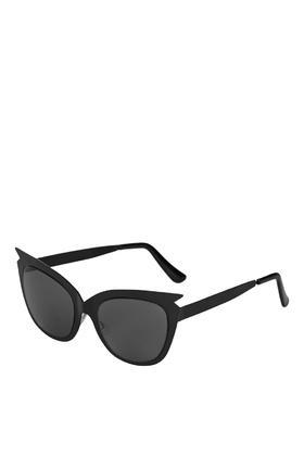 Spike Metal Cateye Sunglasses - predominant colour: black; occasions: casual, holiday; style: cateye; size: large; material: plastic/rubber; pattern: plain; finish: plain; season: s/s 2016; wardrobe: basic