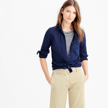 Perfect Shirt In Cotton Linen - neckline: shirt collar/peter pan/zip with opening; pattern: plain; style: shirt; predominant colour: navy; occasions: casual; length: standard; fibres: cotton - mix; fit: body skimming; sleeve length: long sleeve; sleeve style: standard; pattern type: fabric; texture group: woven light midweight; season: s/s 2016; wardrobe: basic