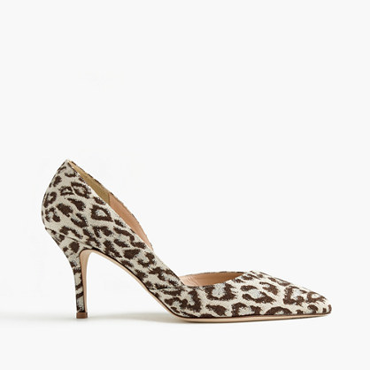 Colette D'orsay Pumps In Safari Print - secondary colour: ivory/cream; predominant colour: chocolate brown; occasions: evening, occasion, creative work; material: fabric; heel height: high; heel: stiletto; toe: pointed toe; style: courts; finish: plain; pattern: animal print; season: s/s 2016; wardrobe: highlight