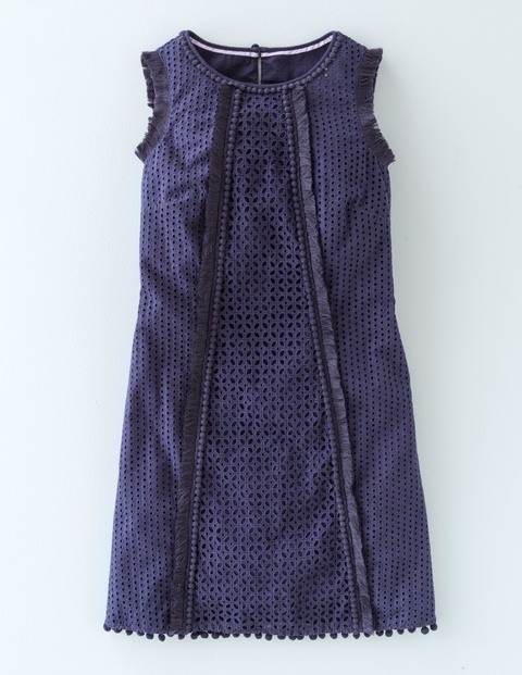 Pretty Broderie Dress Navy Women, Navy - style: shift; length: mini; neckline: round neck; fit: tailored/fitted; sleeve style: sleeveless; predominant colour: royal blue; occasions: casual; fibres: cotton - mix; sleeve length: sleeveless; pattern type: fabric; pattern size: standard; pattern: patterned/print; texture group: broiderie anglais; season: s/s 2016; wardrobe: highlight