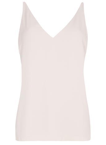 Womens **Tall Blush Deep V Neck Cami Top Blush - neckline: v-neck; sleeve style: standard vest straps/shoulder straps; pattern: plain; predominant colour: blush; length: standard; style: top; fibres: polyester/polyamide - 100%; occasions: occasion; fit: body skimming; sleeve length: sleeveless; texture group: sheer fabrics/chiffon/organza etc.; pattern type: fabric; season: s/s 2016; wardrobe: event