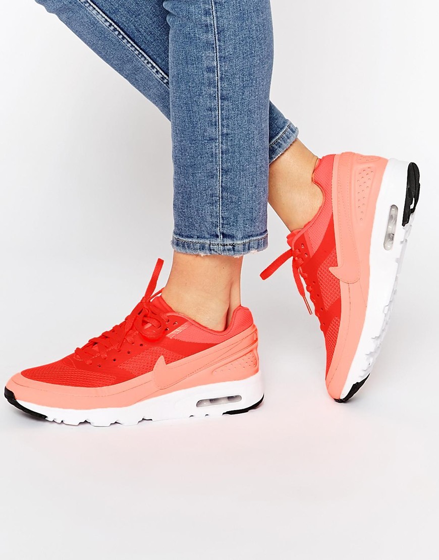 Bright Crimson Air Max Bw Ultra Trainers Bright Crimson - secondary colour: pink; predominant colour: true red; occasions: casual; material: fabric; heel height: flat; toe: round toe; style: trainers; finish: plain; pattern: plain; shoe detail: moulded soul; season: s/s 2016; wardrobe: highlight