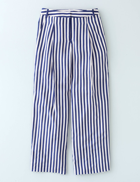 Dolly Wide Leg Trouser Blue Stripe Women, Blue Stripe - length: standard; pattern: vertical stripes; style: palazzo; waist: mid/regular rise; secondary colour: white; predominant colour: navy; occasions: casual; fibres: viscose/rayon - 100%; fit: wide leg; pattern type: fabric; texture group: other - light to midweight; multicoloured: multicoloured; season: s/s 2016; wardrobe: highlight