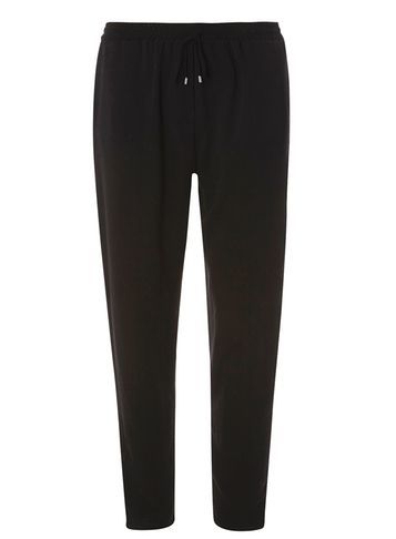 Womens Black Piped Joggers Black - length: standard; pattern: plain; style: tracksuit pants; waist detail: belted waist/tie at waist/drawstring; waist: mid/regular rise; predominant colour: black; occasions: casual; fibres: polyester/polyamide - 100%; fit: slim leg; pattern type: fabric; texture group: woven light midweight; season: s/s 2016; wardrobe: basic