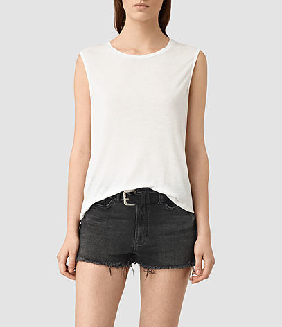 Louis Jay Top - pattern: plain; sleeve style: sleeveless; style: vest top; predominant colour: white; occasions: casual, creative work; length: standard; fit: body skimming; neckline: crew; sleeve length: sleeveless; pattern type: fabric; texture group: other - light to midweight; fibres: viscose/rayon - mix; season: s/s 2016; wardrobe: basic