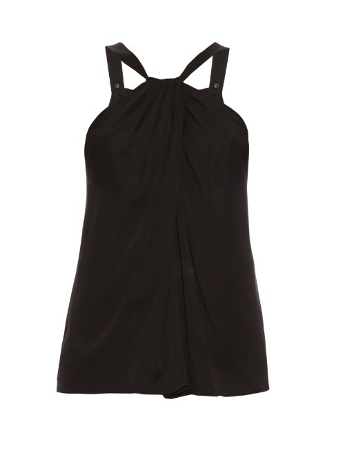 Lilita Top - pattern: plain; sleeve style: sleeveless; predominant colour: black; occasions: evening; length: standard; style: top; fibres: silk - 100%; fit: body skimming; sleeve length: sleeveless; pattern type: fabric; texture group: jersey - stretchy/drapey; season: s/s 2016; neckline: high halter neck; wardrobe: event